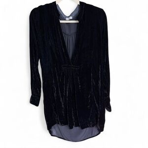Free People x CP Shades She’s Got It Black Silk Blend Velvet Tunic Dress (Small)